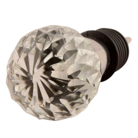 Clear Diamond Cut Glass Wine Stopper